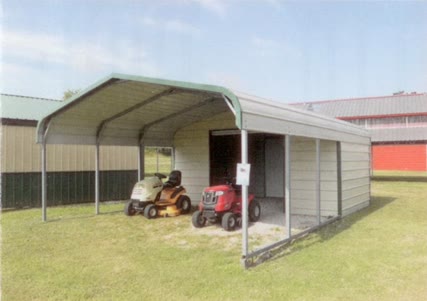 Garage with Mowers